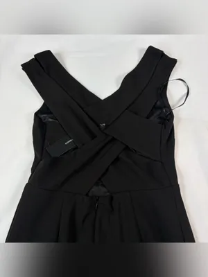 NWT Lulus Criss Cross Back Black Mini Dress Women's Size Medium thumbnail 4