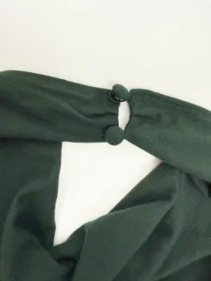 Reformation Jazlyn Knit Dress Midi Maxi Forest Hunter Green Halter Ruched thumbnail 7