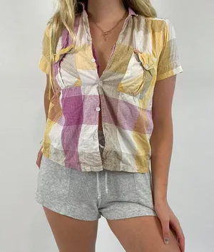 Vintage KAZA Plaid Blouse thumbnail 2