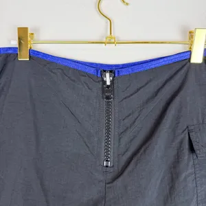 Vintage Y2K Mossimo‎ Black Blue Nylon Mid Rise Mini Shorts Zip Front Size Small thumbnail 3