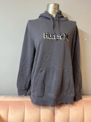 Gray Hurley hoodie with white and black logo, size XL #surf #skate thumbnail 2