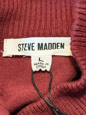 Steve Madden Oversized Mock Neck Sweater Dress in Deep Wine size Large NWT thumbnail 5
