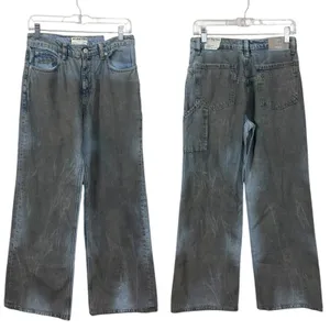 Free People Tinsley Baggy High Rise Jeans 90s Grunge Dirty Wash NWT 27 Short thumbnail 6