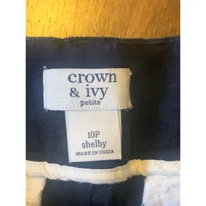 Crown & Ivy Shelby shorts 10 Petite Navy Blue Scalloped Hem thumbnail 7