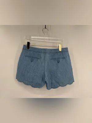 CLUB MONACO Scalloped Hem Chambray Amber Shorts Size‎ 0 thumbnail 6