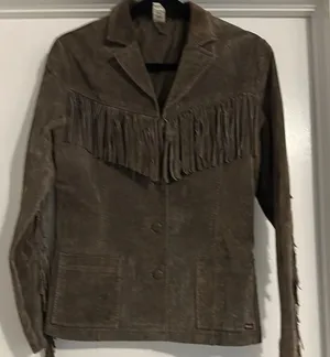 On Trend: Prana EUC 100% Leather Women's Jacket with Fringe thumbnail 1