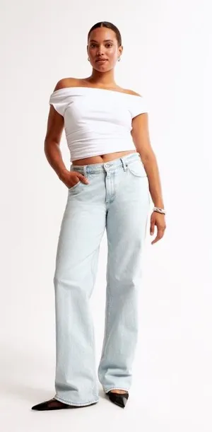 Abercrombie Baggy Mid-Rise Jeans Curve Love thumbnail 1