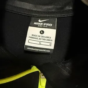 Nike Pro Dri-Fit Black and Neon Green Striped Pullover thumbnail 4