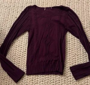 Free people Purple Long sleeve crop active wear thumbnail 1