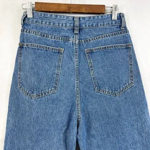 Barrel Leg Women Jeans‎ XS Y2K High Waisted Raw Hem Grunge Indie Go See Shein thumbnail 4