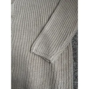 Entro Tan Knit Womens Casual V-Neck Sweater With Lace Up Front‎ Detail Size Small thumbnail 3
