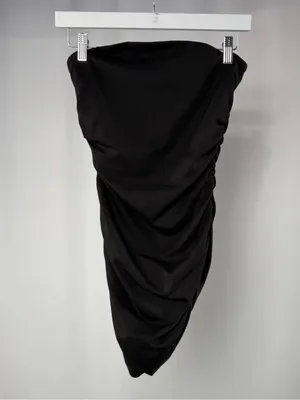Reformation Prunella Knit Strapless Ruched Mini Dress‎ in Black Size XS thumbnail 5