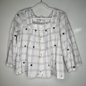 Madewell Windowpane Embroidery Blouse Size M thumbnail 2