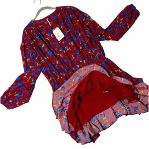 Free People Mini Flower Fields Mini Burgundy Dress S/P thumbnail 6