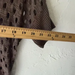 Studio Y Y2k Small Brown Short Sleeve Open‎ Knit Pullover Going Out Top thumbnail 8