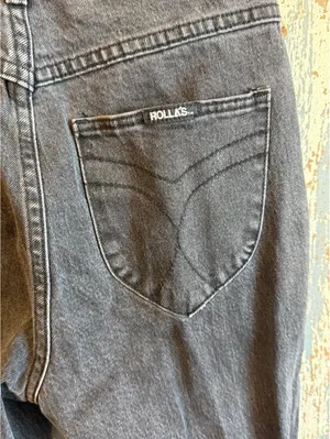 Rolla's High-Rise straight-leg women's jeans washed black distressed, size 27 thumbnail 5