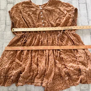 Free People One Fine Day Floral Print Mini Dress Milk Chocolate Combo Sz XS thumbnail 7