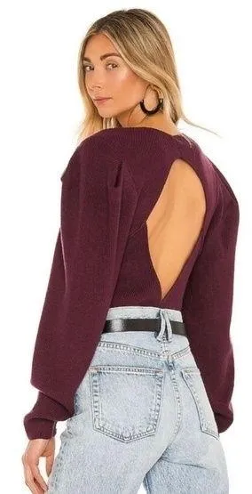 Free people saffron open back sweater small thumbnail 2
