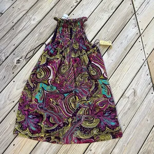 One World Women's Colorful Rope Neck Sleeveless Shift Dress Size L. NEW thumbnail 2