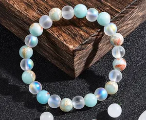 & Other Stories Bohemian Style Pastel Colors 8mm Bead Bracelet thumbnail 1