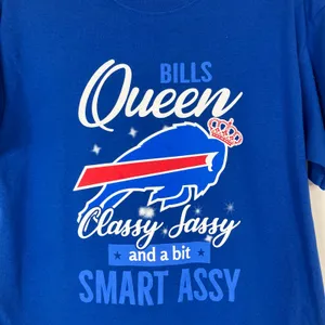 Gildan Buffalo Bills Queen Blue Short Sleeve Tee Shirt 100% Cotton Womens Medium thumbnail 2