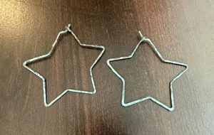 Francesca's Collections Silver Star Outline Hoop Earrings for Kids thumbnail 1