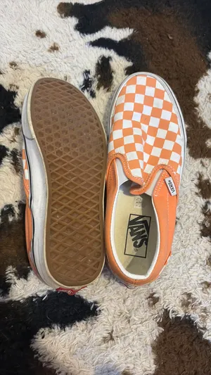 Vans Slip-On Checkered Orange White Women’s 8 thumbnail 2