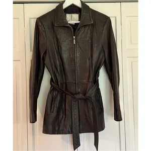 Nine West Vintage 100% genuine leather zip front jacket M thumbnail 13