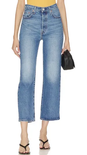 Levi's Ribcage Straight‎ Ankle Jeans Womens W28 L29 Blue High Waist Denim thumbnail 1