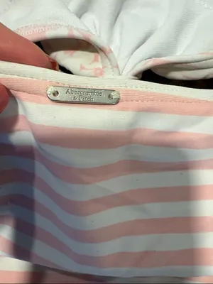 Abercrombie & Fitch Pink and White Cutout One-Piece Swimsuit thumbnail 3