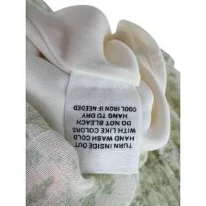MINE Smocked Puff Sleeve Mini Dress Green‎ White Floral M Milkmaid Cottage Girly thumbnail 4