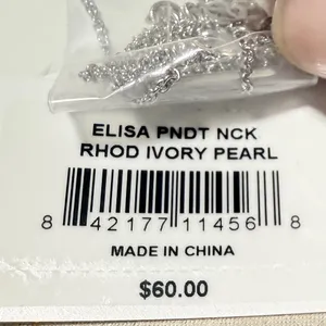 Kendra Scott Elisa White Mother of Pearl Necklace Silver thumbnail 3