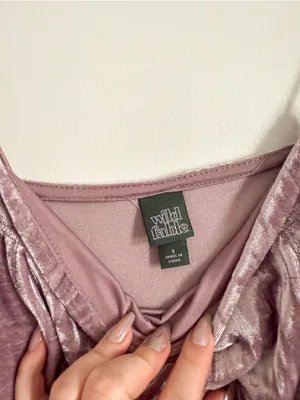 Wild Fable Pink Crushed Velvet Slip Dress Spaghetti Strap Size Small thumbnail 3