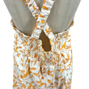 Anthropologie Maeve Sweetheart Mini Dress Floral Print Cream Orange Size XL‎ thumbnail 11