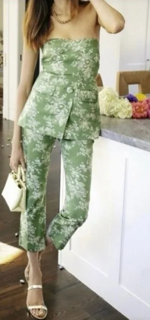 Tuckernuck Provence Toile Ashford Pants green floral size medium cotton blend thumbnail 1