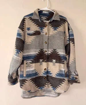 Hazel & Olive Aztec shacket oversized L Size L thumbnail 1