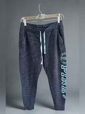 Victoria's Secret PINK black multi-logo skinny jogger sweatpants. thumbnail 2