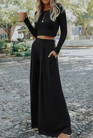 Black 2 piece outfit Size XL thumbnail 2