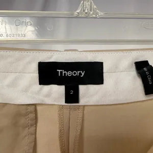 Theory Wool‎ Stretch Pleated Trouser Pants in Light Brown Size 2 thumbnail 4