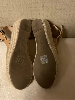 Catherine Malandrino Tan Leather Espadrille Platform Slingback Sandals thumbnail 7