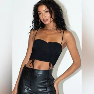 Princess Polly Shine Bright Crop Top in Black Size 6 thumbnail 5