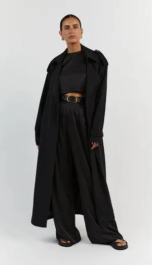 Dissh Rue Black Satin High Waist Wide Trouser Pant 4 thumbnail 3