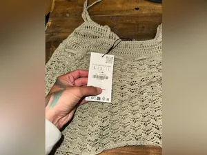NWT Zara Bershka Tie Front Crochet Top thumbnail 8