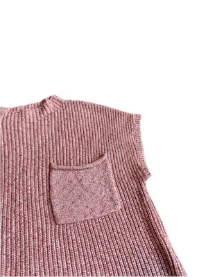 Free People Beach Pink Ribbed Knit Boxy Cropped Sweater Pocket X-Small Women's thumbnail 5