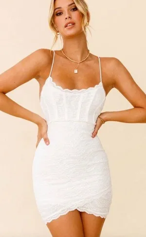 Selfie Leslie White Lace Dress thumbnail 1