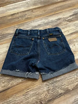 Wrangler Dark Blue Denim Jean Shorts thumbnail 3