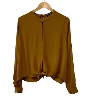 Olivaceous Tie Back Blouse Top thumbnail 1