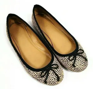 J. Crew Kiki Cheetah Animal Print Calf Hair Ballet Flats thumbnail 1