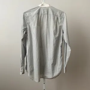 Lauren Ralph‎ Lauren Preppy S Blue Striped Button Tuxedo Bib Grandmillennial thumbnail 5