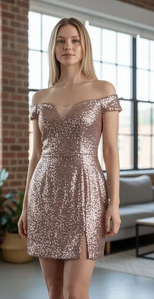 B. Darlin Silver Sequin Mini Dress Size 9/10 thumbnail 1